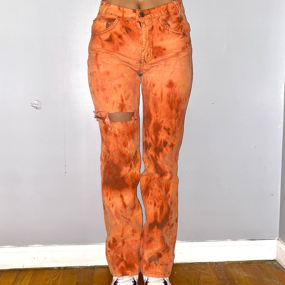 COLORFUL RIPPED CORDUROY PANTS